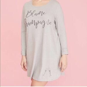 Lane Bryant Champagne Graphic Long-Sleeve Sleepshirt